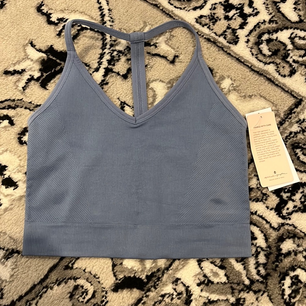 Sold NWT Spiritual Gangster Blue Sports Bra Extra Small/Small Light Support - Picture 1 of 4